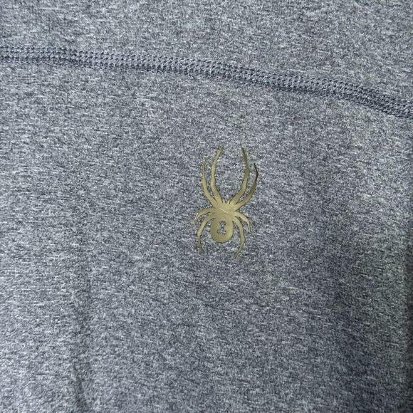 Spyder ProWeb Active Mens XL Blue Pullover Quarter Zip Sweatshirt Knit Logo - Picture 4 of 10